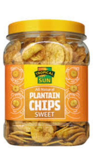 TROPICAL SUN PLANTAIN CHIPS(SWEET) 450gms