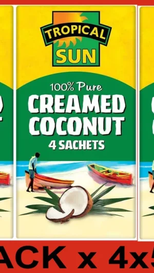 Tropical Sun Creamed Coconut sachets 4 x 50g sachets x 6 boxes